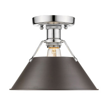  3306-FM CH-RBZ - Orwell 1-Light Flush Mount in Chrome with Rubbed Bronze